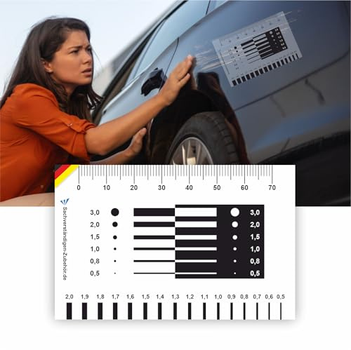 Sachverständigen-Zubehör® Rissmonitor als Aufkleber [selbstklebend] Risskarte [10er Set] Messlehre | Spaltmaß Risslineal Rissbreitenmesser | Rissbreitenlineal | Risslineal | Risskarte Gutachter