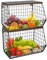 Corbeille a Fruit Panier Legumes murale,Panier a Fruit de Mural,Panier Corbeille a Fruit Murale pour la Cuisine,avec Couvercle en Bois,pour Rangement Fruits et Légumes-30*20*21cm-(2 pièces) Noir