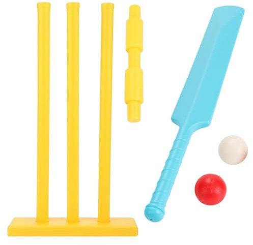 Cricket -Kit, Kinder Cricket -Fledermaus -Set mit Stümpfen und 2 Bällen, Grillen für Garten, Strand, Heimspiel (zufällige Farbe)