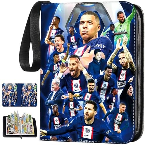Sammelalbum Fußball Karten, PU Wasserdicht Sammelkarten Album Fussball, 50 Seiten 400 Karten Kapazitä Fussball Karten Sammelalbum, Fussball Geschenke Junge 6 7 8 9 10 Jahre.