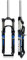 KANGXYSQ Fourche VTT 26 Pouces 100mm Voyage Vélo Fourche Suspendue 1 1/8 V-Brake/Disque Amortisseur De Pression d'air Fourche De Vélo Alliage D'aluminium Contrôle des Épaules(Black Blue)