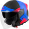 Bogotto H586 City-B Jethelm, schwarz matt/rot/blau, M