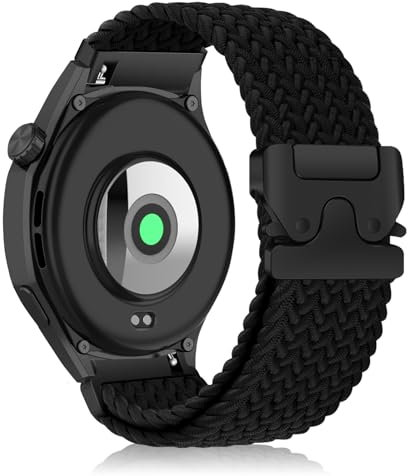 KeHowy 22mm Nylon Cinturino per Xiaomi Watch S4/S4 Sport/Redmi Watch 5 Active/5 Lite, Nuovo Sport Intrecciato Ricambio Cinturini per Xiaomi Mi Watch/2/2 Pro/S3/S1 Pro/S1 Active/S1 - Nero