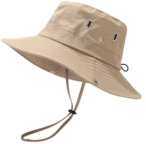 VICUTU Sonnenhut Damen,Sommerhut Damen,Fischerhüte Faltbar, Outdoor Wanderhut UV, Für Strand,Park,Camping,Picknick,Reisen