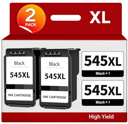 PG 545 XL Schwarz Druckerpatronen Ersatz für Canon 545 XL 545XL PG545 Patronen Multipack für Canon TS3350 MX495 TS3450 TS3355 TR4550 TR4551 TS3351 MG2555S MG2450 MG2950 TS3355 IP2850, 2 Black