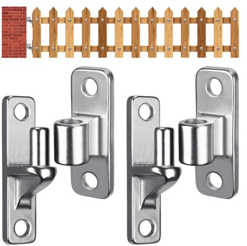 Lot de 2 paires de charnières de porte en acier inoxydable 304,2 paires avec charnières de porte féminines et masculines, charge lourde pour portails de ferme, clôtures en bois, charge maximale : 285