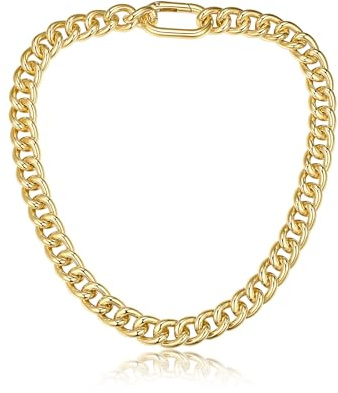 GoldChic Panzerkette Damen Herren Kubanische Kette dicke Halskette Gold Choker Layering Kette aus Aluminium Gliederkette Schmuck Goldkette 45/50/55cm lang, 13/16/23mm breit