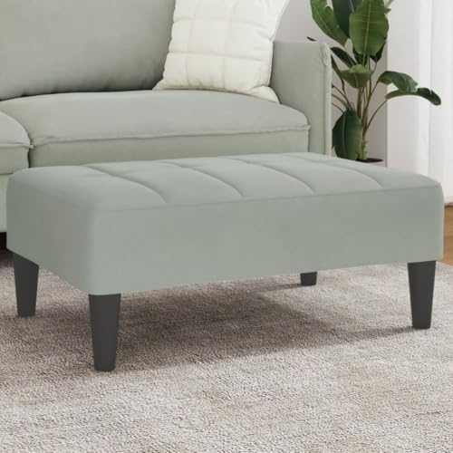 IBUQDDV Repose-pieds, gris clair, 77 x 55 x 31 cm, en velours, moderne, table d'appoint stable, pour le salon