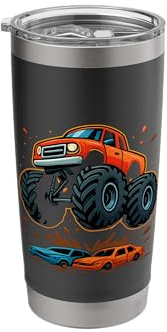 Monster Truck Big Wheel Fan Stainless Steel Insulated Tumbler