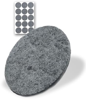 15 Stück Selbstklebende Filzgleiter (grau, Ø 30 mm) - stark Selbstklebende Möbelgleiter - hochwertige Filzgleiter - Stuhlgleiter aus Filz