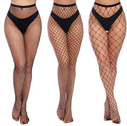 Charmnight Womens High Waist Tights Fishnet Stockings Thigh High Pantyhose 3 Pair(1)