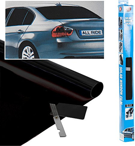 URBNLIVING 2 Rolls of 50cm x 3m Black Car Window UV Protection Adhesive Tint Film Sun Shade Wrap Sticker VLT Tinting for Pet & Baby Protection (Adhesive Tint Sunshade)