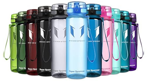 Super Sparrow Borraccia Sportiva & Bottiglia Bambini Senza Perdite - 750ml Bottiglia Acqua Plastica Riutilizzabile - Senza BPA