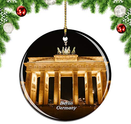 Weekino Deutschland Brandenburger Tor Berlin Weihnachtsdekoration Christbaumkugel Hängender Weihnachtsbaum Anhänger Dekor City Travel Souvenir Collection Porzellan 2,85 Zoll