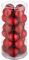 tectake 403320 24er Set Christbaumkugeln mit Matter, glänzender und glitzernder Oberfläche, Schnüre zum Aufhängen, Weihnachtskugeln aus robustem Material, bruchsicher, 4 cm, rot