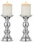 Nuptio 2 Stück Silber Säule Kerzenhalter, Hochzeit Mittelstücke Metall Kerzenhalter für 50mm Kerzen Stand Dekoration für Hochzeiten Besondere Ereignisse Partys Wohnzimmer Weihnachten, Kerzenständer