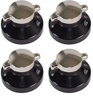 Ufixt Compatible Black Silver Replacement Oven Cooker Hob Control Fits Diplomat Pack of 4