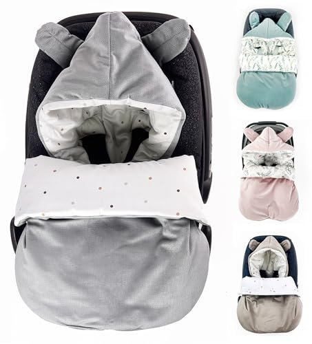 BABYFUßSACK für Babyschale Frühling Herbst Übergang warm mit Füllung, Einschlagdecke Fußsack Schlafsack Baby Kinderwagen Bett Wiege GANZJÄHRIG