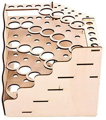 Tubayia Holz Farbhalter Farbständer Modellbau Werkzeug Aufbewahrung Ständer Organizer (90 Grad 24 Löcher)