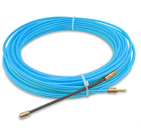 Akuoly 15M Einziehband Einziehdraht Einziehspirale Einziehhilfen zur Kabelverlegung, φ4,0mm, Nylon für Leerrohre, Blau