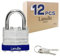 Lot de 12 cadenas à clés laminés (40 mm), cadenas à clés identiques, anse normale, 40 mm, lot de 12