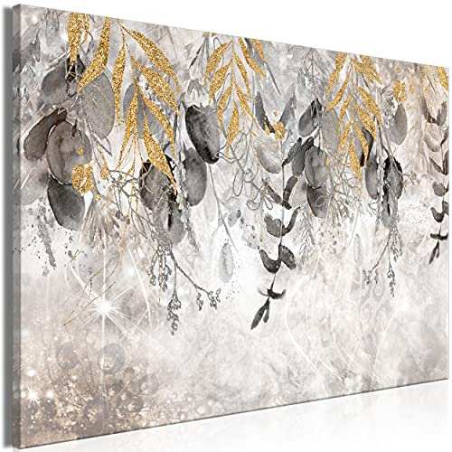 decomonkey Bilder Abstrakt 60x40 cm 1 Teilig Leinwandbilder Bild auf Leinwand Vlies Wandbild Kunstdruck Wanddeko Wand Wohnzimmer Wanddekoration Deko Pflanzen Laub