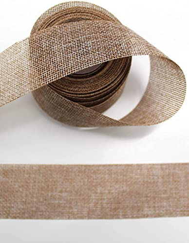 CaPiSo 25m Juteband 4cm Jute 40mm Leinen Dekoband Gitterband Schleifenband aus Naturjute Frostschutz Naturband nachhaltig Geschenke Geschenkverpackung Basteln Weihnachten (Natur, 25m)
