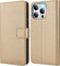 HOOMIL MagFlip Serie Handyhülle für iPhone 13 Pro Max Hülle, [Erstklassige Handwerk] Premium Leder Case Klappbar Schutzhülle für iPhone 13 Pro Max Tasche - Gold