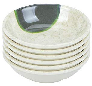 Eljjhah 6 platos de salsa de melamina reutilizables para salsa, plato pequeño para restaurante y hogar (color: hoja de loto)