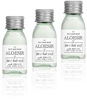 Lot de 600 flacons de shampoing et gel douche Aloesir pour hôtel 20 ml