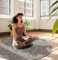 LaiEr Große runde Yogamatte für Übungen, Premium, extra dick, ultrabequem, rutschfest, kreisförmige Meditationsmatte (140 cm x 140 cm x 3,5 mm) Pattern E