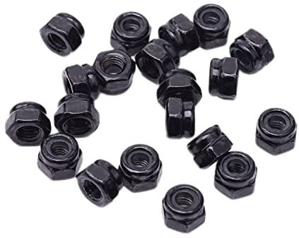 Dado Autobloccante DIN985 Controdado Standard Dado Esagonale Dado di Sicurezza Dado in Acciaio al Carbonio (20Pezzi, M3)