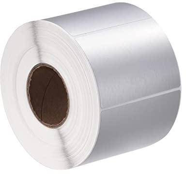 sourcing map 1000 Stück Thermotransfer Etiketten 70x50mm, PET Material wasserdicht Selbstklebendes Etikettenband, Ideal for Home Office & Elektronische Etiketten, Silber