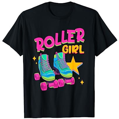 Rollschuh Roller Girl Rollschuhen Laufen 80er Skater Girl T-Shirt