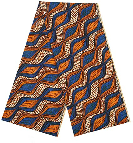 Eujgoov 6 Yards Africain Polyester Wax Prints Tissu Tissu Africain pour Robe de Soirée DIY Ours (FP6233)