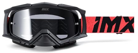 IMX RACING DUST Motorrad Schutzbrille | Dunkler Rauch und Klares Visier inklusive | Anti-Beschlag und Anti-Kratz Linse | Nasenschutz | Band mit Silikondruck | Drei Lagen Schaum