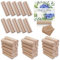 WZYTEU 40 Pièces Support en Bois, Hêtre Porte Photo pour Mariage, Noël, Baptême, Restaurants, Banquets et Fêtes Décoration, avec Points de Colle & Carte Kraft