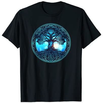 Mystisch Wikinger Baum des Lebens Yggdrasil Design T-Shirt