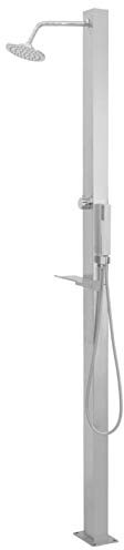 Homgoday Colonne de douche de jardin, douche de piscine, douche extérieure pour jardin, terrasse en acier inoxydable droit