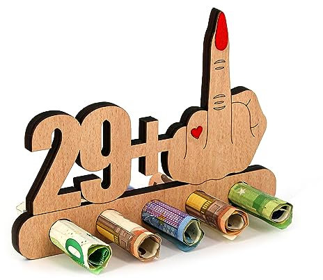 Giftota - Originelle Lustig 30. Geburtstag Geldgeschenk Holz - 29 + 1 - Geschenk zum 30.Geburtstag - Geburtstag Jubiläum - Geschenke aus Holz Frauen & Männer - 30 Geburtstag Deko