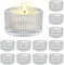 12 Pcs Photophore Verre, Photophore Bougie 5.3 * 3.4cm, Photophore Bougie Chauffe Plat Transparent, Bougeoir Verre Pied pour Mariages, Fêtes d'anniversaire,Noël,Thanksgiving, Saint-Valentin