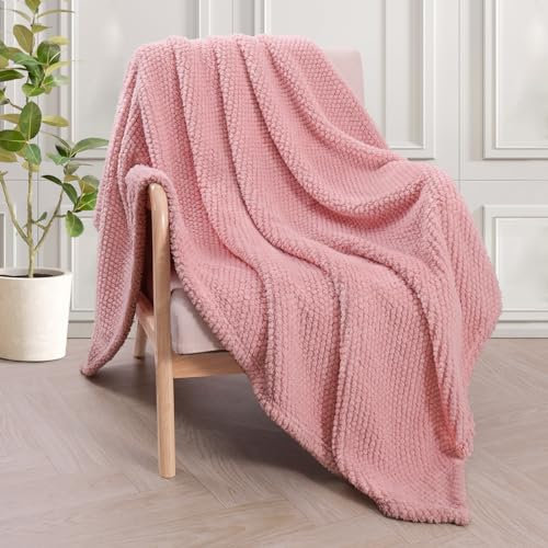 Whale Flotilla Plaid Couverture Polaire 150x200cm, Plaid Jeté de Canapé, Couverture Canape Lit Microfibre Confortable Chaud et Doux, Rose