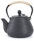Théière en fonte, petite bouilloire de 600 ml, compatible avec la cuisinière, avec infuseur pour thé en vrac, théière japonaise avec intérieur émaillé, noire.