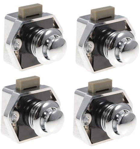 UKCOCO 4stücke Push Button Latch Für Schränke Druckknopfverriegelung Für Möbel Schlüssel Und Schlüssellose Verwendung Für Wohnmobile Boote Langlebigem