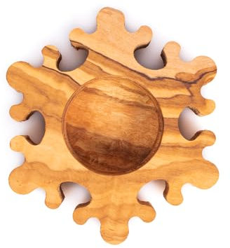 DARIDO Portacandele in Legno, 10X10x2cm, Candele Tealight FIOCCO DI NEVE, Decorazioni Natalizie Romantiche per Casa, Centrotavola di Decorazioni, Stanza, Bagno, Porta Tealight, Regalo Vintage Rustico