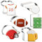 FUSOTO 6PCS Football Cookie Cutters Set, 3 Inches Cookie Cutter Football Shapes for Baking-Football, Jersey, Whistle, Helmet, Beer Mug, Ball Park Cookie Cutters for Homemaking Cookie
