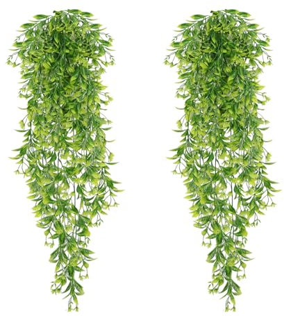 2 Pièces Plante Artificielle Tombante 78CM Plante Tombante Artificielle Fausse Plante Tombante Plantes Artificielles Interieur Tombantes Plantes Artificielles Suspendues pour Cuisine Jardin Bureau