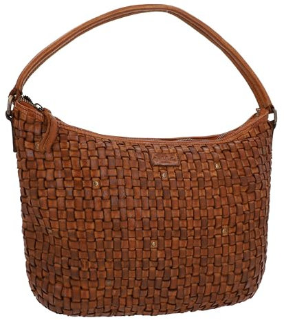 Gusti Umhängetasche Leder - Aarna Damen und Herren Handtasche Schultertasche Tasche Stadttasche Ledertasche Vintage Braun Leder