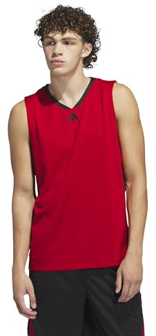 adidas Men's Basketball Legends Tank Shirt, Team Power red 2/Black, S Tall