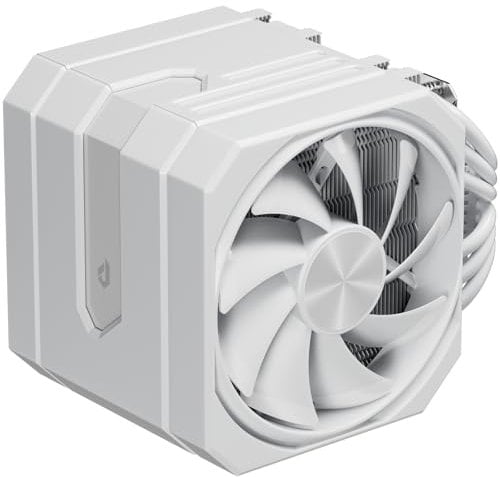 upHere gaming up2T6 White CPU Air Cooler, Dual-Tower 6×Ф6mm Heatpipes CPU Cooler, PWM 120mm Fan PC Cooler, TDP 265W, Intel LGA 1851/1700/2011/2066(X79/X99), AMD AM5/AM4